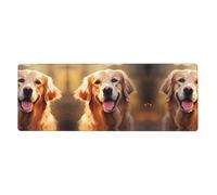 YYHWHJDE Dog Golden Retriever Pattern Extra Large Mouse Pad Strong Adhesion, Durable, Precise Locking Edge 12x31.5in