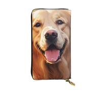YYHWHJDE Dog Golden Retriever Printing Quality Leather Long Clutch Wallet Designed for Fashion Girls and Women Stylish 7.48 x 4.13 in