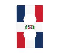 YYHWHJDE Dominican Republic Pattern Double Socket Wall Panel Decorative for Residential and Commercial Areas 4.5x2.76in