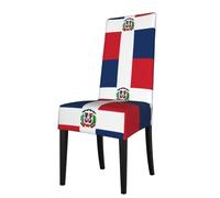 YYHWHJDE Dominican Republic Prints Dining Chair Throw Covers - Stretchable Polyester Blend Protects Your Chairs with Easy Style & Easy Care