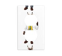 YYHWHJDE Donkey Doctor Listening to Music Prints Double Socket Wall Panel Electrical Socket Cover Plate Shatter Decoration Durable 4.5x2.76in
