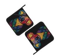 YYHWHJDE Doodle Koala Pattern Square Insulation Pot Mat 2 Pieces Thick and durable with lanyard for Microwave Ovens, Ovens, Outdoor Grilling