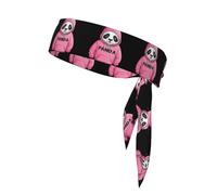 YYHWHJDE Doodle pink sweatshirt panda Pattern Sports headscarf, sweat absorbing and breathable, motion headband, double-sided kerchief