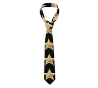 YYHWHJDE Double-stacked five-pointed stars Prints Men's tie classic style suit cravat suitable for holidays and work