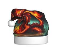 YYHWHJDE Dragon King in Fire Pattern Christmas Hat for Adult Soft and Fluffy, Ideal for Long-Term Use