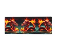 YYHWHJDE Dragon King in Fire Prints Extra Large Mouse pad Mousepad 12x31.5in for Office Gaming Learning
