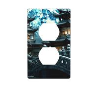 YYHWHJDE Dragon Turtle Bridge Prints Double Socket Wall Panel Decorative for Residential and Commercial Areas 4.5x2.76in