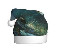 YYHWHJDE Dragonflies in the hills Pattern Christmas Hat for Adult Soft and Fluffy, Ideal for Long-Term Use