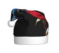 YYHWHJDE Dragonfly kisses rose Prints Christmas hat for Adult Suitable for Halloween, Christmas and New Year wear