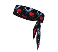YYHWHJDE Dragonfly kisses rose Prints Sports headscarf, sweat absorbing and breathable, motion headband, double-sided kerchief