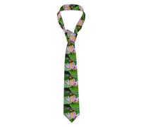 YYHWHJDE dragonfly on lotus flower Pattern Men's tie classic style suit cravat suitable for holidays and work