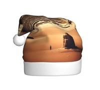 YYHWHJDE Dreaming of the Pyramids of Khufu Prints Christmas Hat for Adult Soft, lightweight Holiday party use