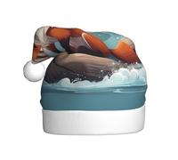 YYHWHJDE Drifting little fox Prints Christmas Hat for Adult Making It a Fun and Durable Gift for Men and Women