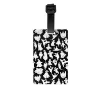 YYHWHJDE Durable PVC Luggage Tag with Detachable Wristbande Label Holder | Business Card Size for Travel, Backpacks, Suitcases, Gym Bags - Clear Nam Halloween Goth Prints