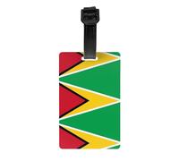 YYHWHJDE Durable PVC Luggage Tag with Detachable Wristbande Label Holder | Business Card Size for Travel, Backpacks, Suitcases, Gym Bags - Clear Nam Flag of Guyana Prints