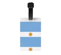 YYHWHJDE Durable PVC Luggage Tag with Detachable Wristbande Label Holder | Business Card Size for Travel, Backpacks, Suitcases, Gym Bags - Clear Nam Argentine flag Prints
