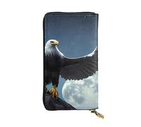 YYHWHJDE Eagle under the stars Picture Leather long clutch wallet Designed for fashion girls and women stylish and personalized 7.48 x 4.13 in, Black, One Size