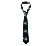 YYHWHJDE Earth Rainbow Stars Prints Men's tie classic style suit cravat suitable for holidays and work