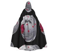YYHWHJDE Earth Rose Pattern Halloween Adult Hooded Cape Cloak For Role-Playing, Stage Costumes, Parties Easy Care