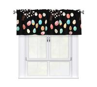 YYHWHJDE Easter Eggs and Spring Prints Kitchen Tier Curtains 54x18 - Peach Skin Window Layers for Soft Light & Easy Style