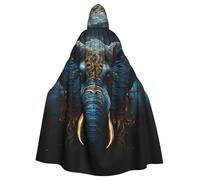YYHWHJDE Eerie Elephant Printed Halloween Adult Hooded Cloak No Zipper, Comfortable & Durable for Role-Playing