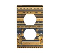 YYHWHJDE Egyptian Pharaonic Frescoes Pattern Double Socket Wall Panel Decorative is Durable and Suitable for Socket Light Switch Accessories 4.5x2.76in