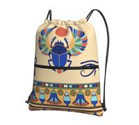 YYHWHJDE Egyptian Scarab Prints Drawstring Backpack - Lightweight, Waterproof Sport Throw Cover for Gym, Travel & Everyday Essentials