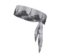 YYHWHJDE Eiffel Tower on a snowy day Pattern Sports headscarf, sweat absorbing and breathable, motion headband, double-sided kerchief