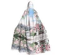 YYHWHJDE Eiffel Tower Paris View Prints Hooded Cloak - Long Cosplay Throw for Halloween & Costume Parties