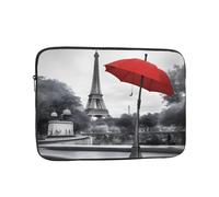 YYHWHJDE Eiffel Tower with Red Umbrella Prints Protective Shockproof Portable Laptop Sleeve Case 15 inch for Men and Women Business Travel, and Office Daily Use