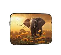 YYHWHJDE Elephant and Sunflower Pattern Shockproof Portable Laptop 15 inch Sleeve Bag for Men and Women - Ideal for Business Travel, School, and Daily Use