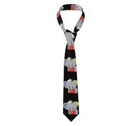 YYHWHJDE Elephant apple abstract illustration Prints Men's tie classic style suit cravat suitable for holidays and work
