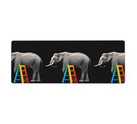YYHWHJDE Elephant On Colorful Ladder Prints Extra Large Mouse Pad Strong Adhesion, Durable, Precise Locking Edge 12x31.5in