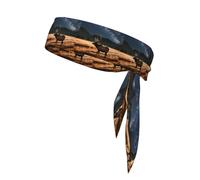 YYHWHJDE Elk in the meadow Prints Sports Double-Sided Headscarf Quick Drying, Moisture Wicking for Women, Girls, and Men