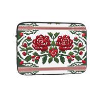 YYHWHJDE Embroidery Style Rose Prints Protective Shockproof Portable Laptop Sleeve Case 17 inch for Men and Women Business Travel, and Office Daily Use
