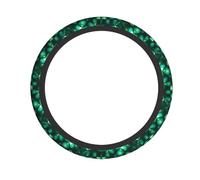YYHWHJDE Emerald Clover Crystal Prints Neoprene Steering Wheel Shield - Quality Grip & Durable Protection for All Vehicles