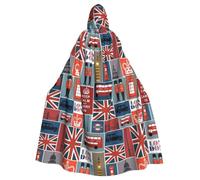 YYHWHJDE England Symbols Prints Hooded Cloak - Oversized Costume Throw, Soft Cosplay Layer