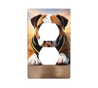 YYHWHJDE English-Bulldog Pattern Double Socket Wall Panel Decorative for Residential and Commercial Areas 4.5x2.76in