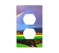 YYHWHJDE Evening Rainbow Prints Double Socket Wall Panel Electrical Socket Cover Plate Shatter Decoration Durable 4.5x2.76in