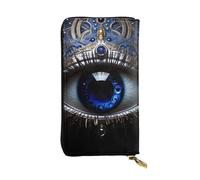 YYHWHJDE Evil eye Picture Leather long clutch wallet Designed for fashion girls and women stylish and personalized 7.48 x 4.13 in, Black, One Size