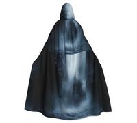 YYHWHJDE Evil In The Mist Printed Halloween Adult Hooded Cloak No Zipper, Comfortable & Durable for Role-Playing