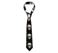 YYHWHJDE Evil skull horn Prints Men's tie classic style suit cravat suitable for holidays and work