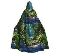 YYHWHJDE Evil Spirit In The Forest Printed Halloween Adult Hooded Cloak No Zipper, Comfortable & Durable for Role-Playing