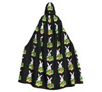 YYHWHJDE Excited Little White Rabbit Prints Halloween Adult Hooded Cape Men'S And Women'S Clothing Mantle Role-Playing
