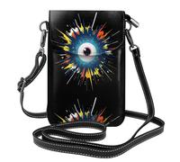 YYHWHJDE Exploding Eyeballs Prints Small Leather Women'S Crossbody Flip Phone Bag, Waterproof And Durable