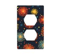 YYHWHJDE Explosion Firework Pattern Double Socket Wall Panel Decorative is Durable and Suitable for Socket Light Switch Accessories 4.5x2.76in