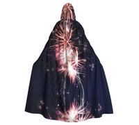 YYHWHJDE Explosion Firework Prints Hooded Cloak - Extra Large Cosplay Throw for Halloween, Masquerade