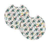 YYHWHJDE Eyes Prints Car Cup Coasters 2-Pack - Engineered Chloroprene Rubber Layers, Heat & Cold Resistant - Protect & Preserve Vehicle Interiors