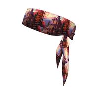 YYHWHJDE Fairy Tale Cottage Prints Sports headscarf, sweat absorbing and breathable, motion headband, double-sided kerchief