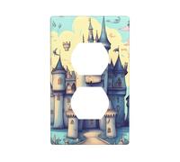 YYHWHJDE Fairytale Castle Picture Double Socket Wall Panel Electrical Socket Cover Plate is Shatter Resistant and Durable 4.5x2.76in